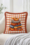Happy Fall Autumn Pumpkin Leaf and Truck Pattern Set of 4 Fringe-Tassel Throw Pillow Covers - 5