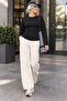Women's Black Side Gathered Detailed Waist-Fitted Blouse - 3