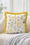 Sea View Floral and Butterfly Patterned Summer Decorative 4-Piece Fringed-Tasseled Throw Pillow Cover - 4