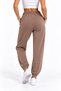 Women's 3-Thread Ribbed Sweatpants (Puff Fabric) with Lace-Up Waist and Elastic in Smoked Gray, Black, Brown, and Stone Colors - 5