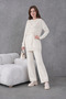 Women's Embroidered Loose-Fit Knitwear Sweater and Trousers Two-Piece Set - 5
