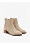 Gena Premium Beige Suede Thick Heeled Women's Chelsea Boots - 4