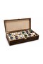 Watch Box 12-Piece Pull-Up Leather Quilted Dark Brown