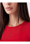 Two Mt Shop Quality Lcw Everyday Red Combed Cotton Plain Slim & Slim Short Sleeve Women's T-Shirt - 3