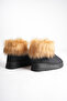 Women's Black Honey Color Fur Winter Boots with 5cm Thick Sole for Daily Wear - 8
