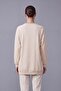 Lace Detailed Stone Embellished Tunic Beige 10823 - 3