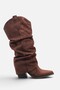 Versay women's bellows brown suede short heel boots a003-k1005 - 2