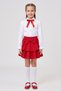 Girls' Red Bow Lace White Long Sleeve Shirt Red Bow Layered Skirt October 29 April 23 Show Outfits - 3