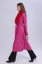 Women's Plush Collar Leather Look Long Coat - 5