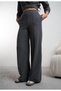Women's Elastic Waist Front Hem Detailed Wide Leg Pants Cty-Abr-4304