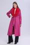 Women's Plush Collar Leather Look Long Coat