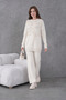 Women's Embroidered Loose-Fit Knitwear Sweater and Trousers Two-Piece Set - 4