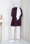 Women's Rose Detailed Sleeve Silk Kupra Mercerized Knitwear Tunic - 8