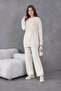 Women's Embroidered Loose-Fit Knitwear Sweater and Trousers Two-Piece Set