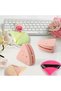 Silicone Triangular Puff Box, Pink Travel Drying Case, Makeup Sponge Holder - 3