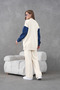 Women's Bead Embroidered Denim Sleeve Knitwear Cardigan Trousers Two-Piece Set - 6