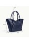 Navy Blue Shk284 Large Volume, Zippered, Oversized, Shopper Shoulder Bag - 8