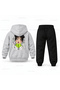 Kpop Demon Hunters Zoey Pocket Portrait Printed Kids Hooded Tracksuit Set