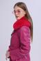 Women's Plush Collar Leather Look Long Coat - 7
