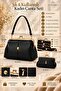 Women's 2-Piece Set Women's Scholarship 4-Compartment Hand and Shoulder Bag Soft Textured Clip Wallet 2-Piece Set - 2