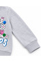 12509-26 Girl's Rabbit Printed 100% Cotton 2 Thread Threaded Crew Neck Sweatshirt 1–4 Years - 8