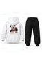 Six Seven 67 Panda Scribble Printed Children's Hooded Tracksuit Set