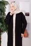 Shawl Collar Hair Knit Long Knitwear Cardigan Black - 2