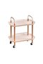2/3 Tier Rolling Storage Cart, Mobile Utility Trolley with Wooden Support & Handle, Multi-Purpose Organizer Cart for Kitchen, Bathroom, Living Room, Salon
