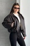 Women's New Season Leather Jacket with Plush Lining and Belt - 3