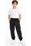 Boys/Girls Elastic Waist and Ankle Ties with Pockets Solid Black Color Sweatpants School Sweatpants