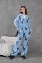 Women's Embroidered Side-Tie Knitwear Trousers Double Set - 3