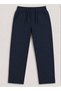 70% Cotton Unisex Comfortable Cut Navy Blue Combed Cotton Trousers Suitable for School and Daily Use - 2