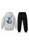 Kpop Demon Hunters Derpy Karton Taht Printed Children's Hooded Tracksuit Set