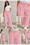 Double Button Back Half Elasticated Fabric Trousers - 4