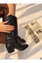 Limona Black Imported Leather 6 cm Heel Women's Boots - 4