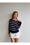 Off shoulder striped knit sweater - 4