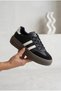 Women's Double Striped Platform Sole Sneaker with Suede Detail, Lace-Up Comfortable Walking and Casual Sports Shoes, Thick Sole Sneaker - 3
