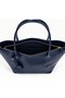Navy Blue Shk284 Large Volume, Zippered, Oversized, Shopper Shoulder Bag - 4