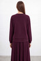 Women's Chiffon Detailed Modal Skirt Set - 14420 Mürdüm - 3