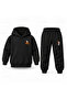 Snoopy Leaf Stack Printed Children's Hooded Tracksuit Set - 2