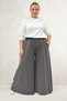 69022 Plus Size Elastic Waist Modal Skirt Trousers - Anthracite - 4