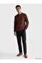 Özmarka New Season Brown Polo Collar Men's Sweatshirt - 2