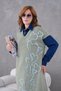 Women's Embroidered Shirt Collar Denim Long Sleeve Knitwear Dress - 4