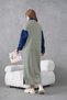 Women's Embroidered Shirt Collar Denim Long Sleeve Knitwear Dress - 7