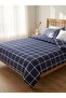 Bella Home White Navy Blue Checkered Double Duvet Cover 200X230 - 3