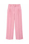 Double Button Back Half Elasticated Fabric Trousers - 2