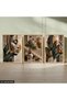 African Woman and Leaf 3 Piece Wooden Framed Painting Act - 2