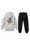 Paw Patrol Rocky Cartoon Airplane Printed Children's Hooded Tracksuit Set