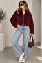 Belted Fox Fabric Bomber Jacket