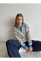 Polo Collar Half-Zip Striped Sweater - 2